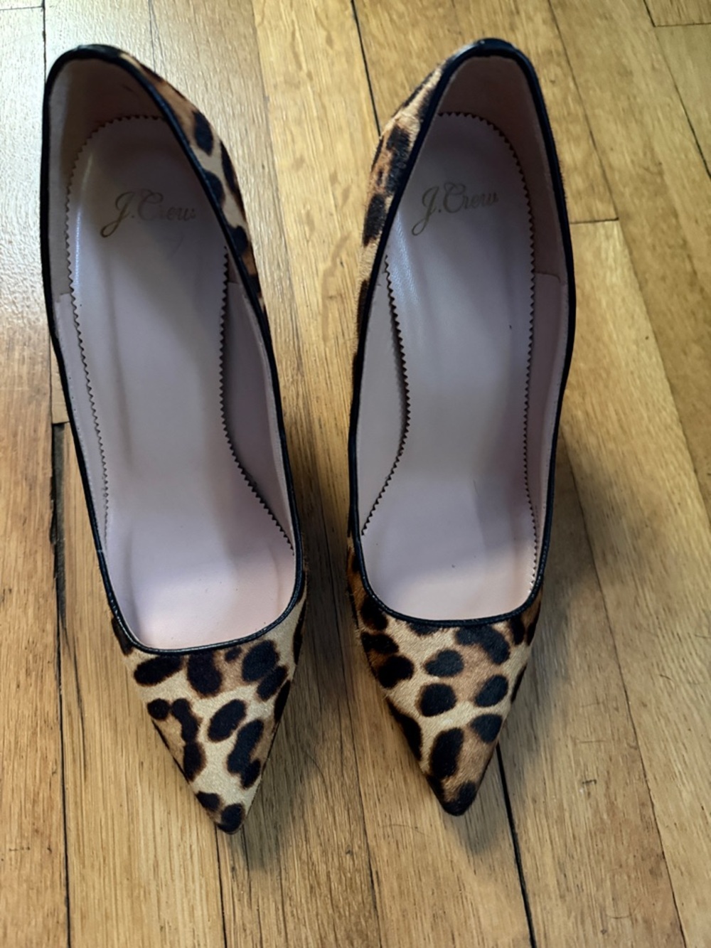 J. Crew Leopard-Print Pointed-Toe Pumps in Brown and Black